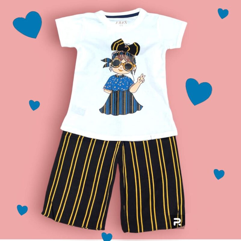 Chic Stripes Palazo & Tee Ensemble