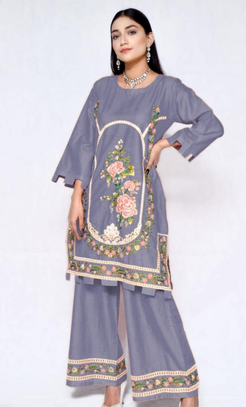 2025 Summer Collection stitched 2pcs suit - Image 3