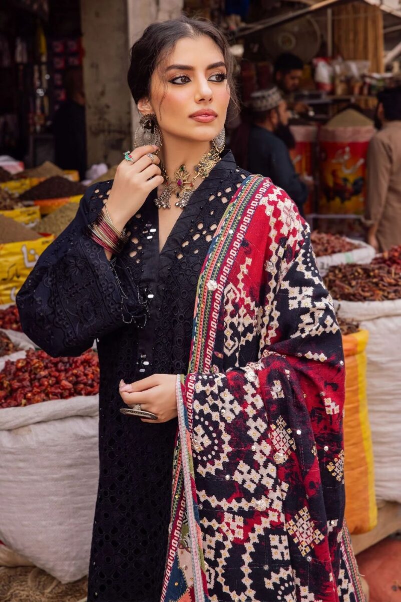 3 PC  Nureh  Luxury  چکن کاری collection - Image 3