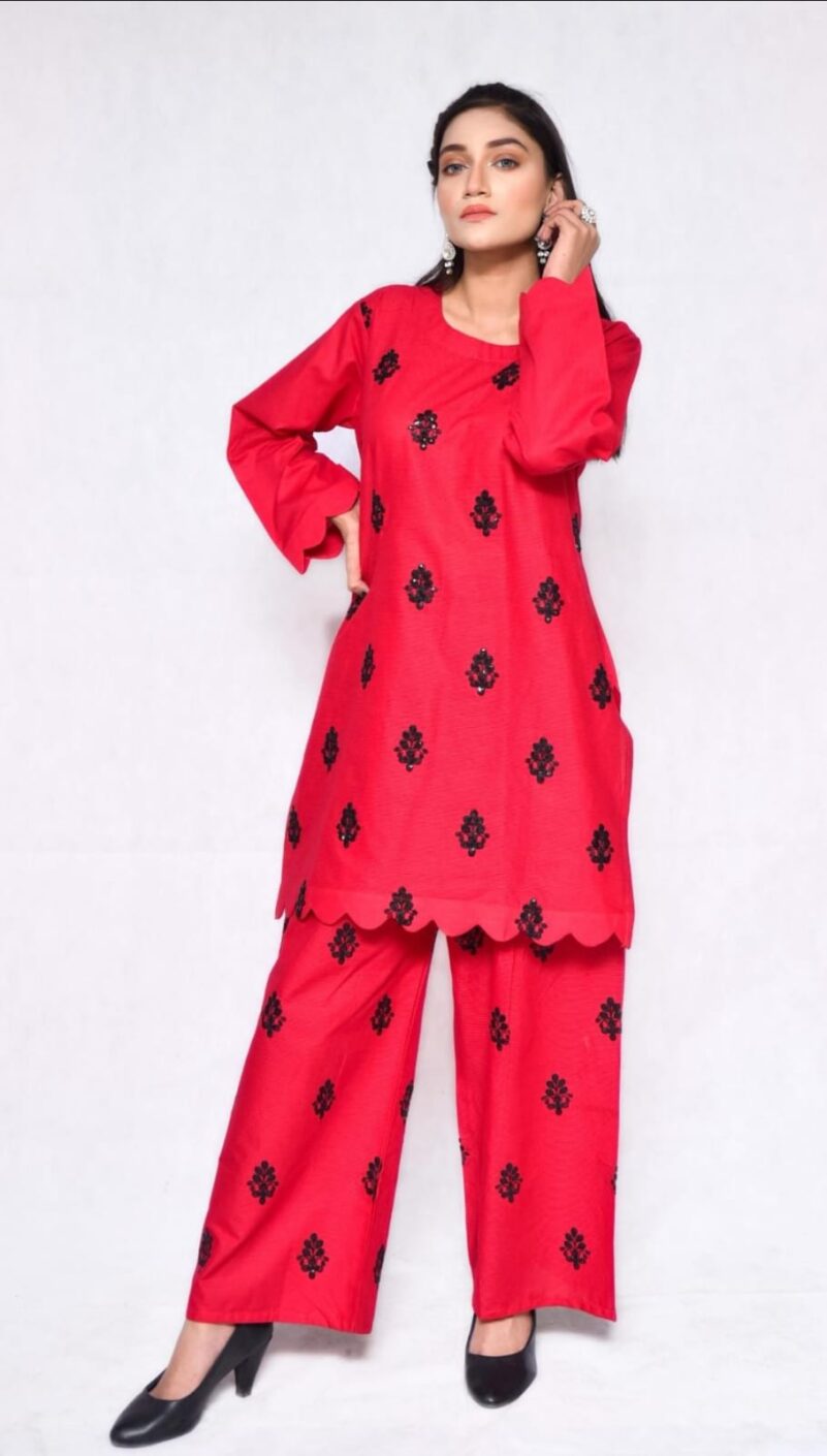 2025 Summer Collection stitched 2pcs suit - Image 3
