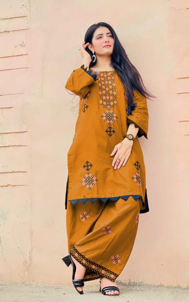 2025 Summer Collection stitched 2pcs suit - Image 2