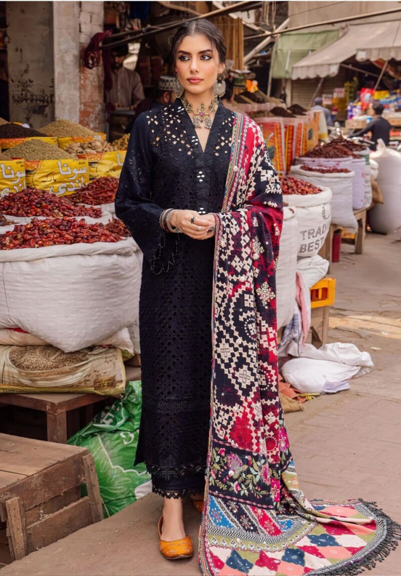 3 PC  Nureh  Luxury  چکن کاری collection - Image 2