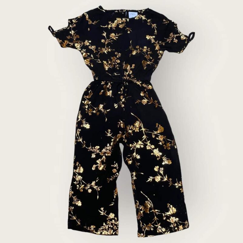 Girls Golden Grove Youthful Black Jumpsuit