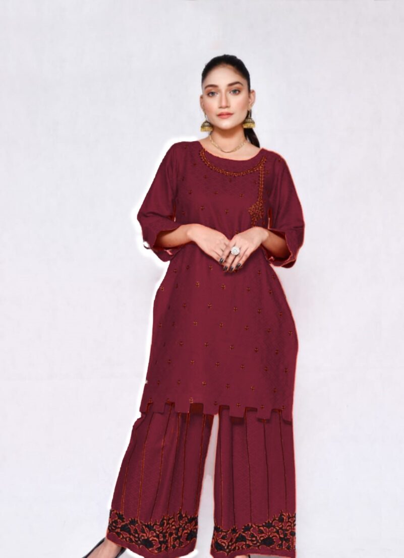 2025 Summer Collection stitched 2pcs suit - Image 2