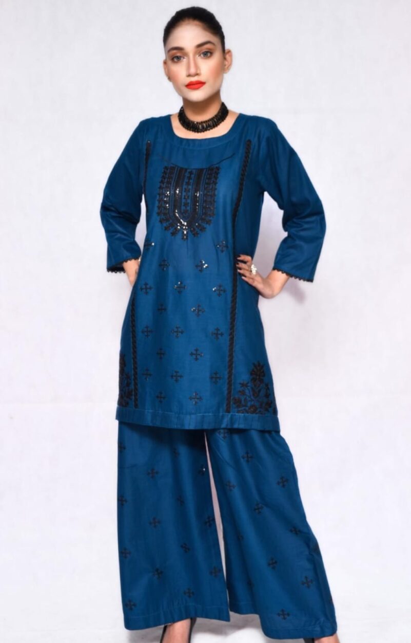 2025 Summer Collection stitched 2pcs suit - Image 2