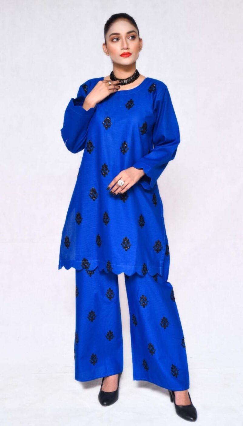 2025 Summer Collection stitched 2pcs suit - Image 2
