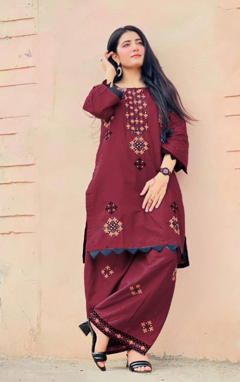 2025 Summer Collection stitched 2pcs suit - Image 3