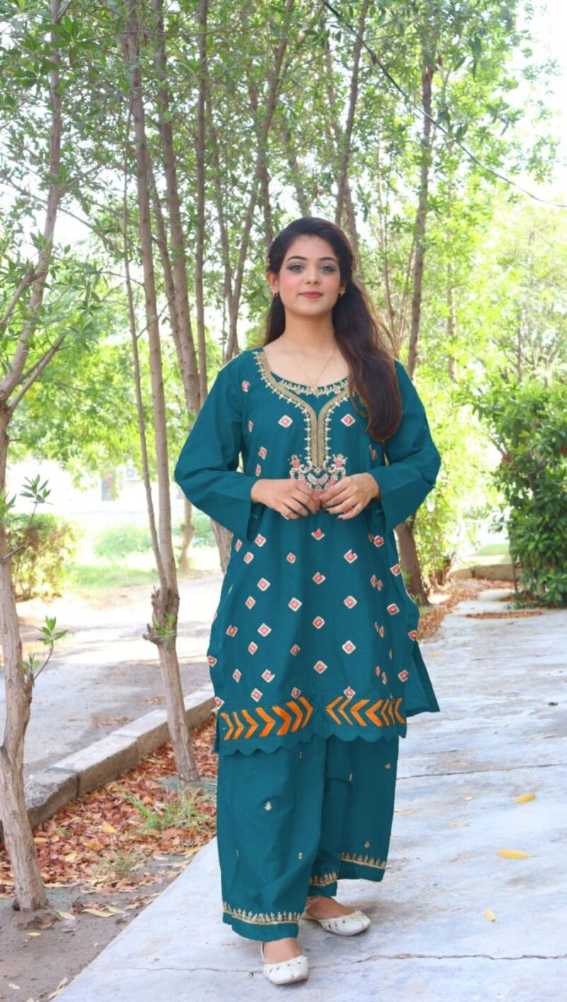 2025 Summer Collection stitched 2pcs suit - Image 5