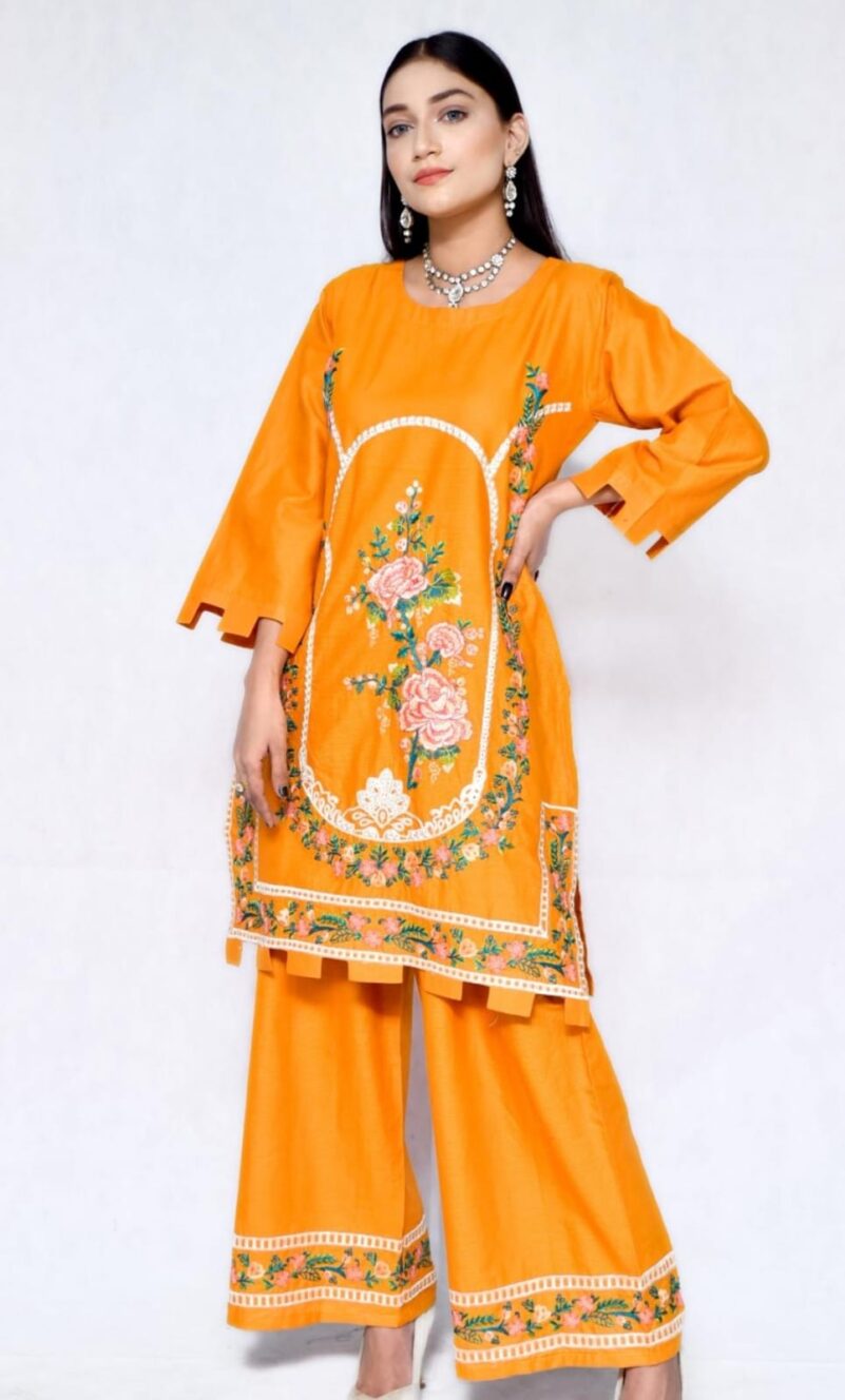 2025 Summer Collection stitched 2pcs suit - Image 2