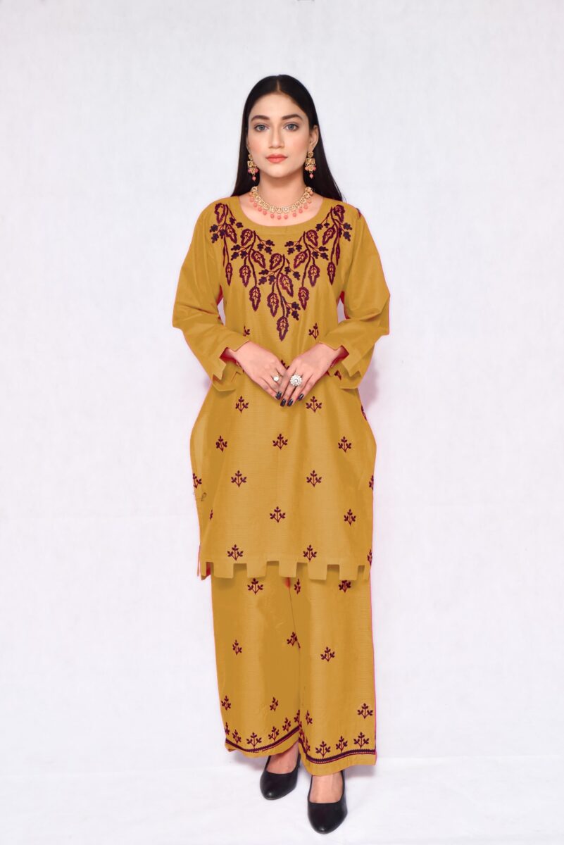 2025 Summer Collection stitched 2pcs suit - Image 2